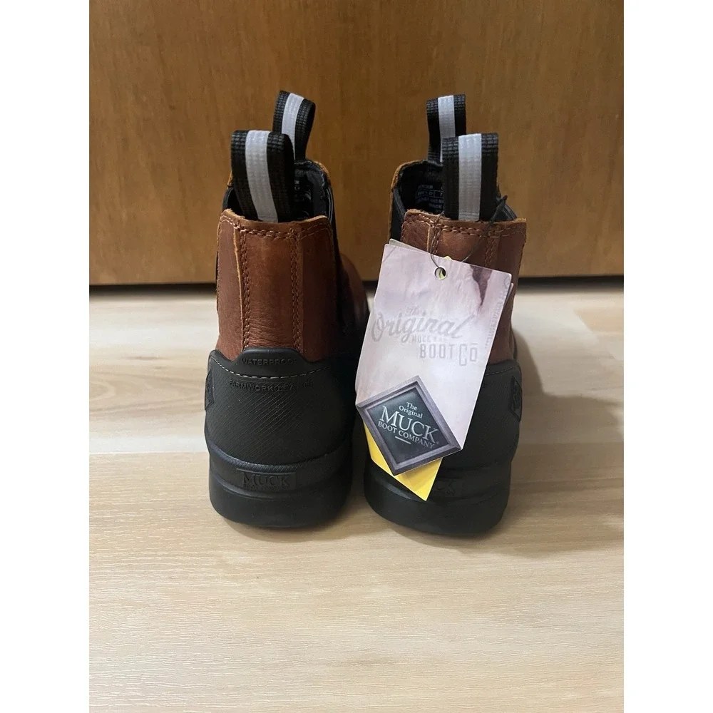 Muck Boots Mens 7.5 EU 40 Chore‎ Farm Caramel Leather Waterproof Chelsea Boots